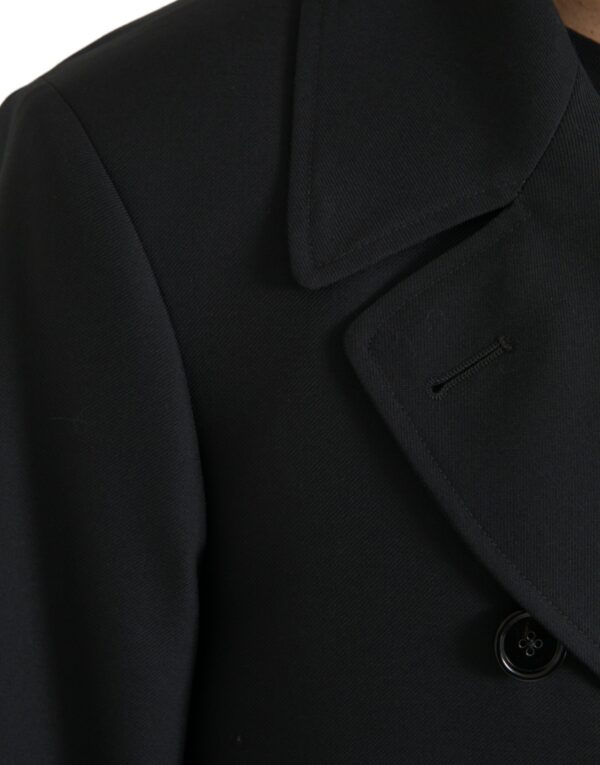 Dolce & Gabbana Black Double Breasted Trench Coat Jacket - Image 4