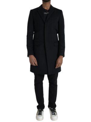 Dolce & Gabbana Black Single Breasted Trench Coat Jacket