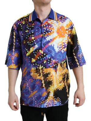 Dolce & Gabbana Multicolor Luminarie Print Cotton Casual Shirt