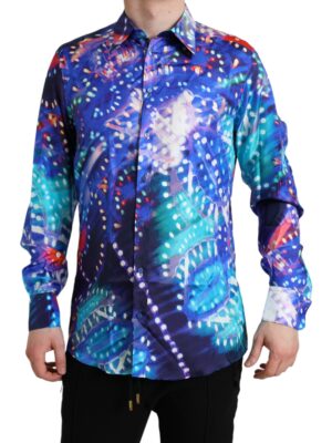 Dolce & Gabbana Purple Luminarie Silk Slim MARTINI Shirt