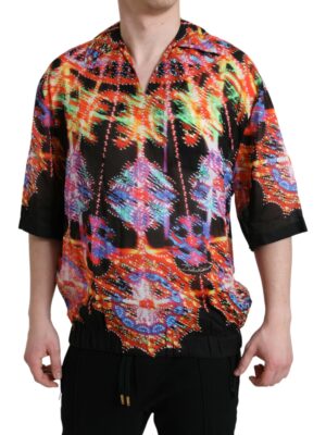 Dolce & Gabbana Multicolor Luminarie Print Cotton T-shirt