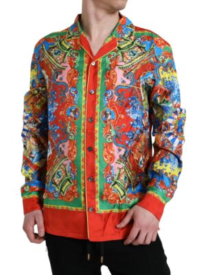 Dolce & Gabbana Multicolor Patterned Button Down Casual Shirt