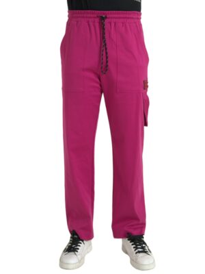 Dolce & Gabbana Pink Logo Cargo Cotton Jogger Sweatpants Pants