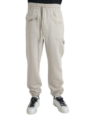 Dolce & Gabbana Off White Viscose Cargo Jogger Sweatpants Pants