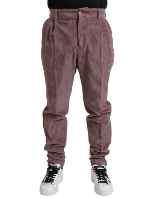 Dolce & Gabbana Purple Corduroy Cotton Stretch Skinny Pants