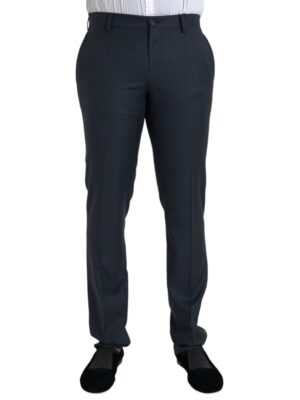 Dolce & Gabbana Blue Wool Men Skinny Dress Pants
