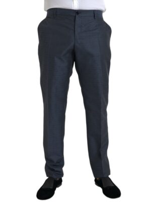 Dolce & Gabbana Blue Wool Men Skinny Dress Pants