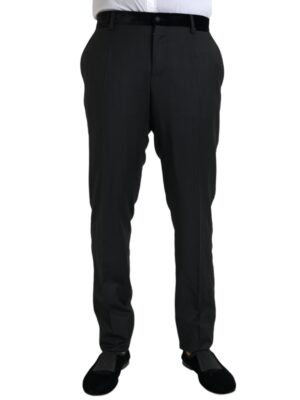 Dolce & Gabbana Black Silk Men Skinny Dress Pants