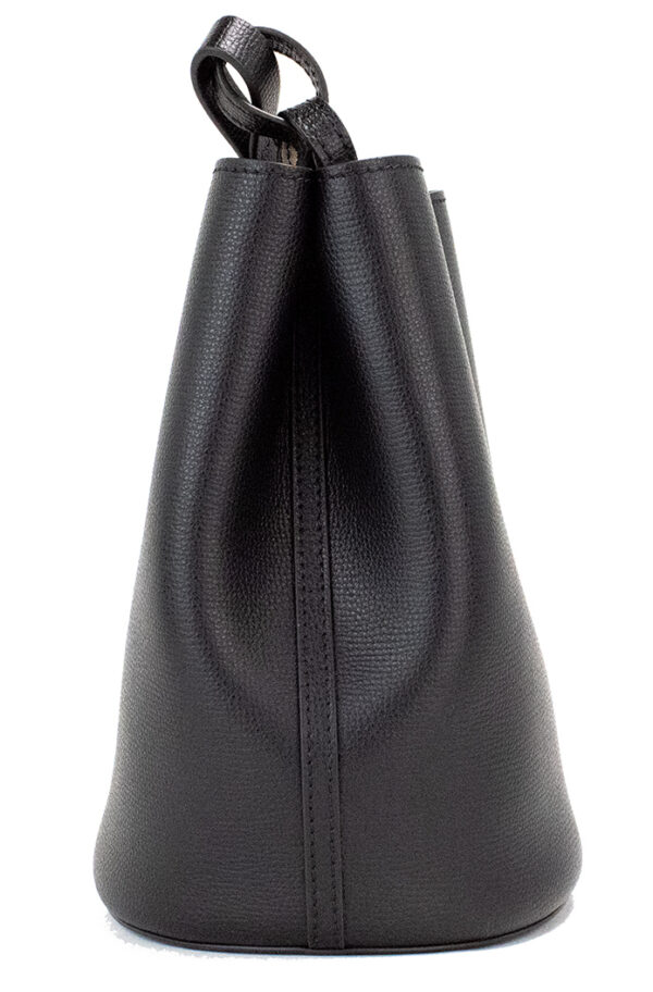 Burberry Lorne Small Black Haymarket Check Pebble Leather Bucket Handbag Purse - Image 2