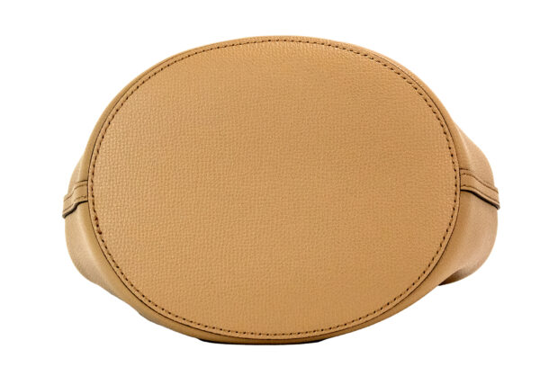 Burberry Lorne Small Camel Haymarket Check Pebble Leather Bucket Handbag Purse - Image 3