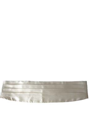 Dolce & Gabbana White Men Wide Waist Silk Belt Cummerbund