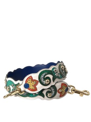 Dolce & Gabbana White Leather Handbag Belt Accessory Shoulder Strap