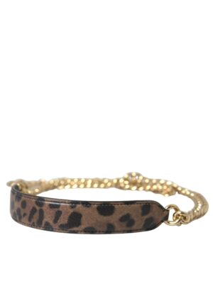 Dolce & Gabbana Brown Leopard Handbag Accessory Shoulder Strap