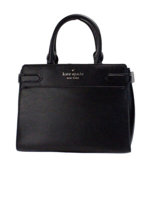 Kate Spade Staci Medium Black Saffiano Leather Crossbody Satchel Bag Handbag