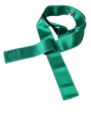 Dolce & Gabbana Green Silk Satin Waist Women Belt