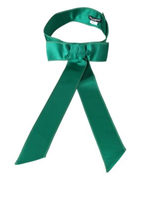 Dolce & Gabbana Green Silk Satin Waist Women Belt