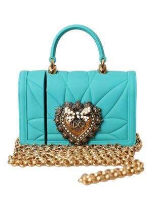 Dolce & Gabbana Turquoise Silicone Devotion Heart Cover Bag Airpods Case