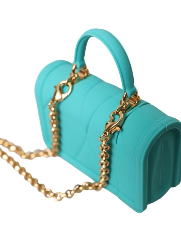 Dolce & Gabbana Turquoise Silicone Devotion Heart Cover Bag Airpods Case - Image 7