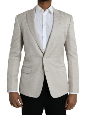 Dolce & Gabbana Beige MARTINI Single Breasted Coat Blazer