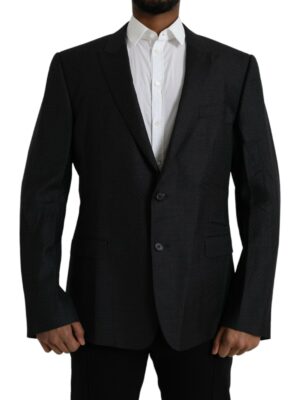 Dolce & Gabbana Black Wool MARTINI Single Breasted Coat Blazer