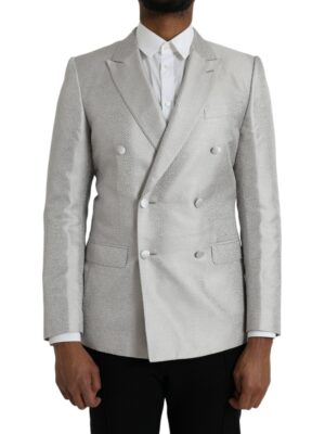 Dolce & Gabbana Off White MARTINI Double Breasted Coat Blazer