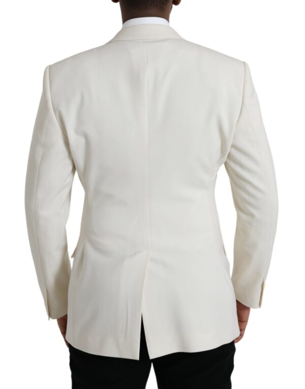 Dolce & Gabbana White Wool MARTINI Double Breasted Blazer - Image 3