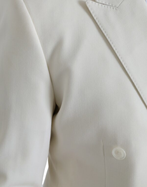 Dolce & Gabbana White Wool MARTINI Double Breasted Blazer - Image 6