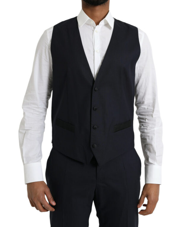 Dolce & Gabbana Dark Blue MARTINI Wool Formal 3 Piece Suit - Image 7