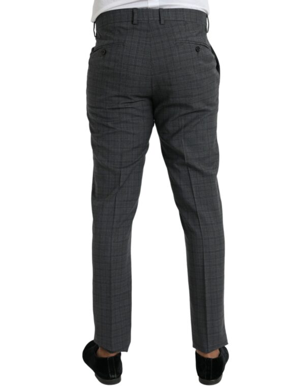 Dolce & Gabbana Gray Plaid Wool MARTINI Formal 2 Piece Suit - Image 7