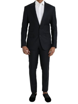 Dolce & Gabbana Dark Blue Wool NAPOLI Formal 2 Piece Suit