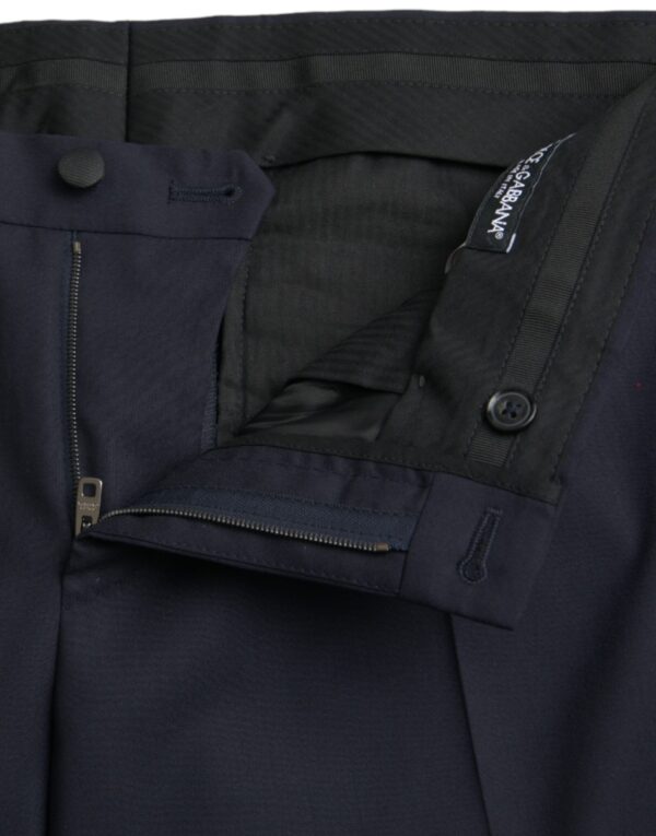 Dolce & Gabbana Dark Blue Wool Slim Fit Formal Pants - Image 4