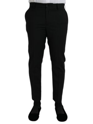 Dolce & Gabbana Black Wool SlimFit Dress Formal Pants