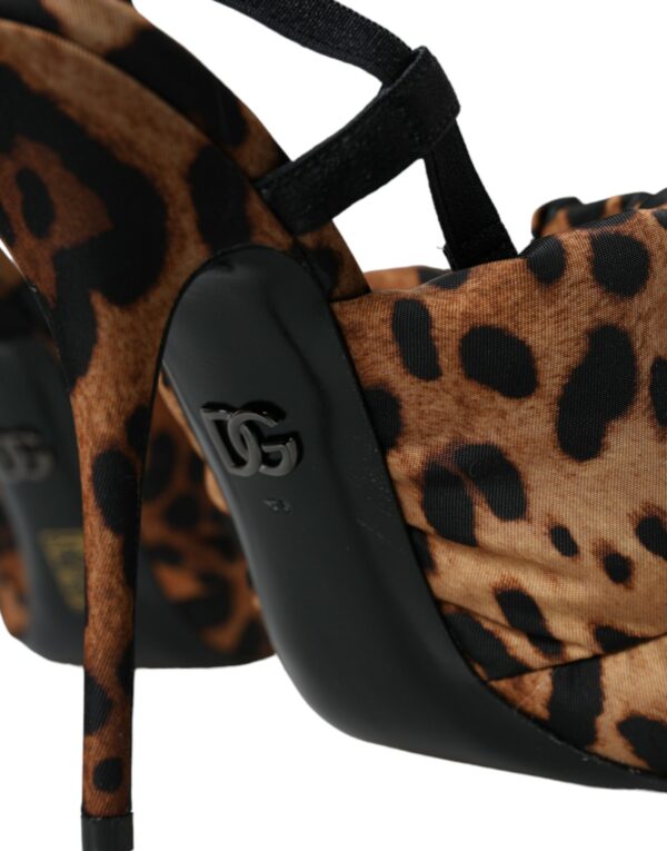 Dolce & Gabbana Brown Leopard Slingback Heels Sandals Shoes - Image 7