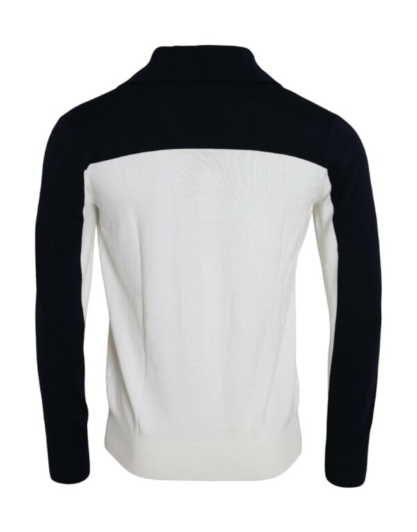 Dolce & Gabbana White Black SICILIA Henley Shirt Pullover Sweater - Image 2