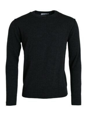 Dolce & Gabbana Dark Gray Wool Crew Neck Pullover Sweater