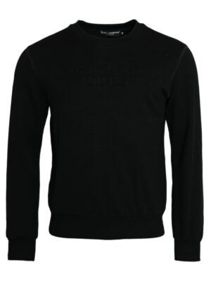 Dolce & Gabbana Black Cotton Long Sleeves Sweatshirt Sweater