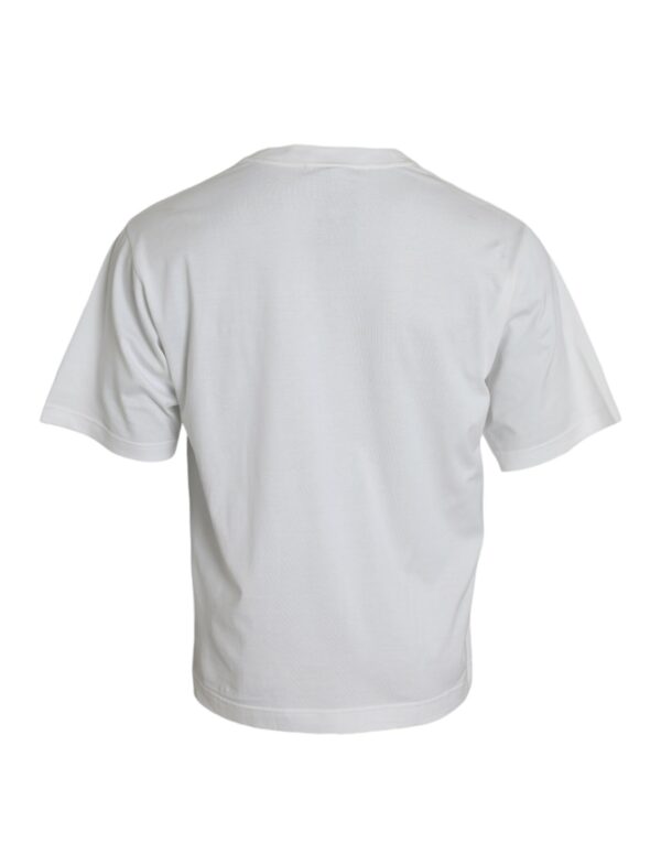 Dolce & Gabbana White Embellished Cotton Crew Neck T-shirt - Image 2