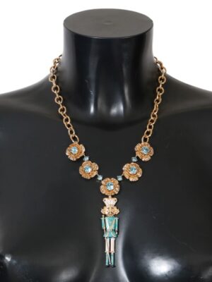 Dolce & Gabbana Elegant Gold Crystal Statement Necklace