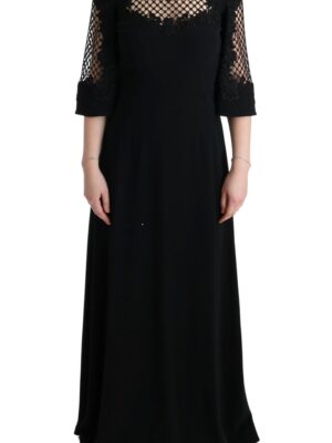 Dolce & Gabbana Elegant Black Floral Maxi Dress