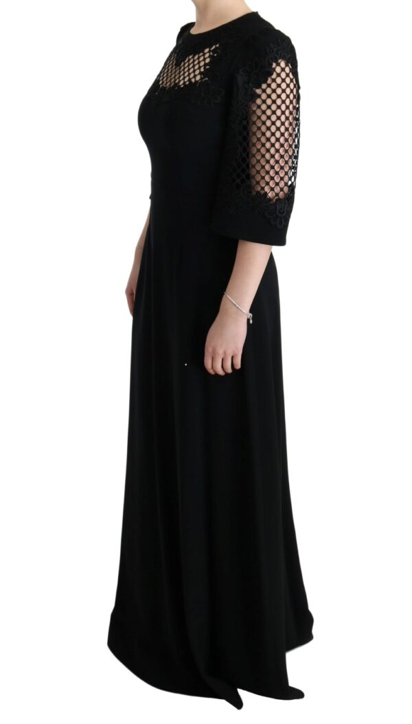 Dolce & Gabbana Elegant Black Floral Maxi Dress - Image 2