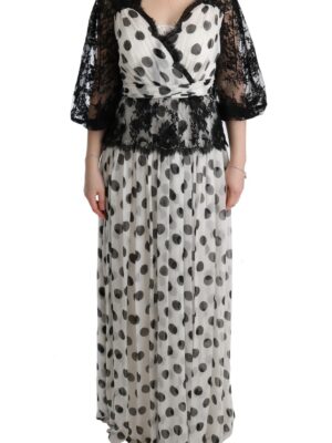 Dolce & Gabbana Elegant Polka Dotted Full Length Gown