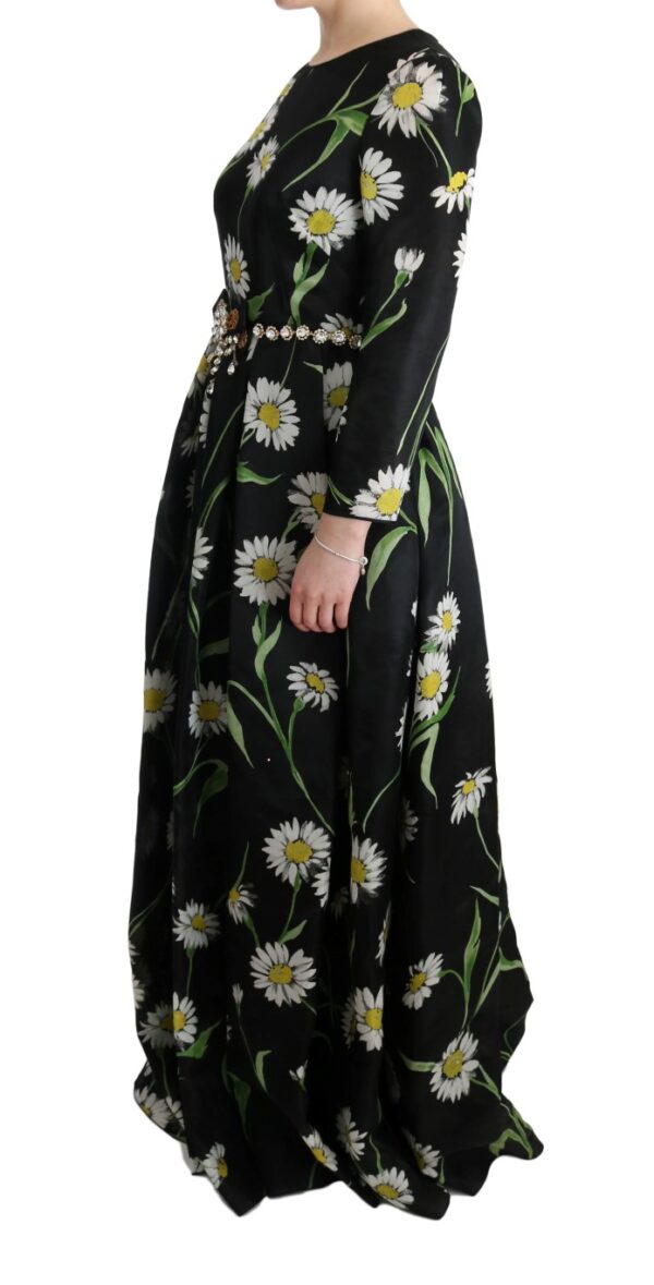 Dolce & Gabbana Elegant Sunflower Maxi Gown with Crystals - Image 2