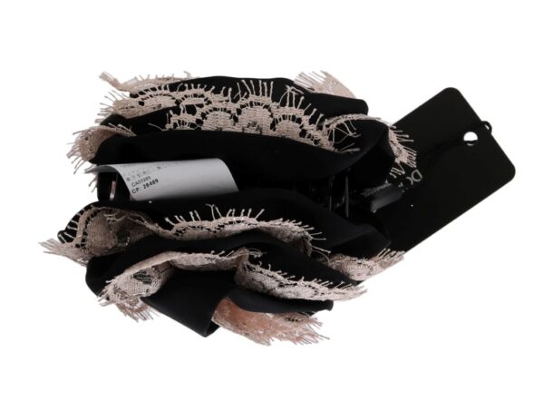 Dolce & Gabbana Elegant Floral Lace Crystal Hair Claw - Image 2