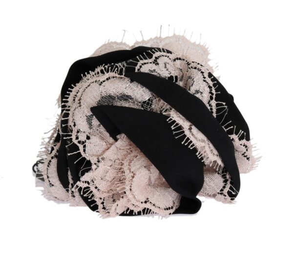 Dolce & Gabbana Elegant Floral Lace Crystal Hair Claw - Image 3