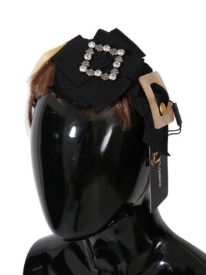 Dolce & Gabbana Crystal-Embellished Gold Brown Diadem Headband