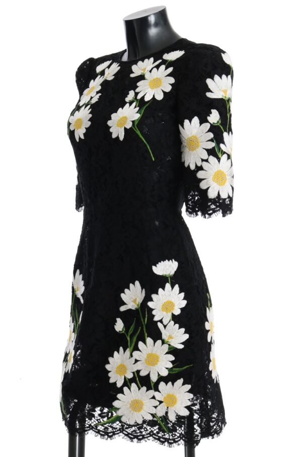Dolce & Gabbana Black Floral Lace Chamomile Embroidered Dress - Image 2
