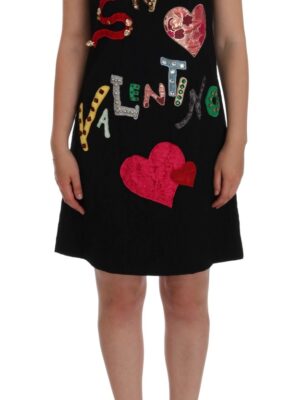 Dolce & Gabbana Black Crystal-Embellished Stretch Mini Dress