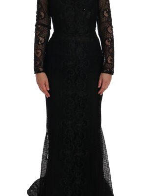 Dolce & Gabbana Elegant Full Length Black Sheath Maxi Dress