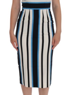Dolce & Gabbana Chic Striped Silk Sheath Dress