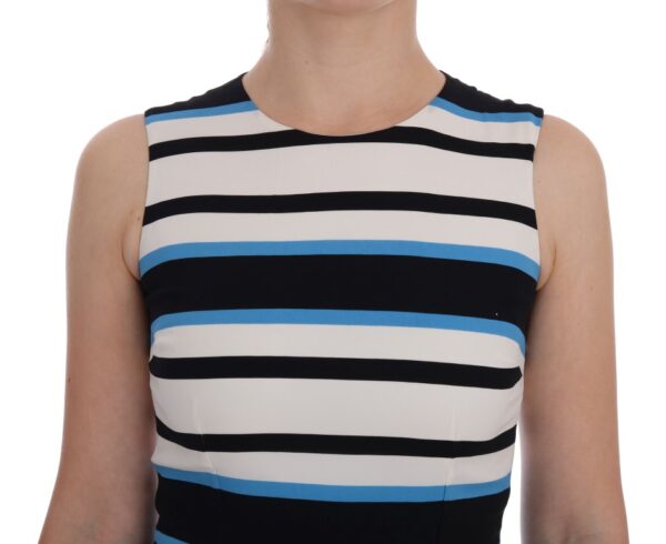 Dolce & Gabbana Chic Striped Silk Sheath Dress - Image 5